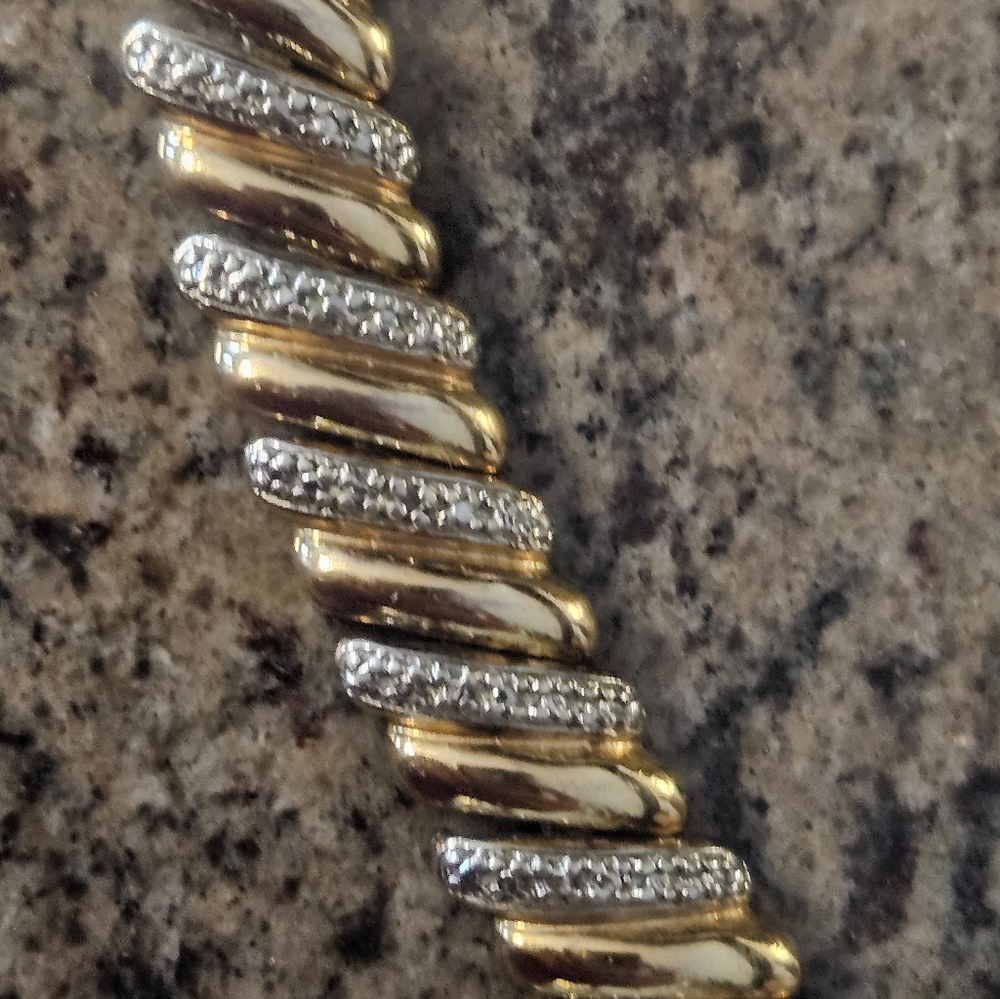 Elegant Gold and Sterling Silver Women's Bracelet Marked 925